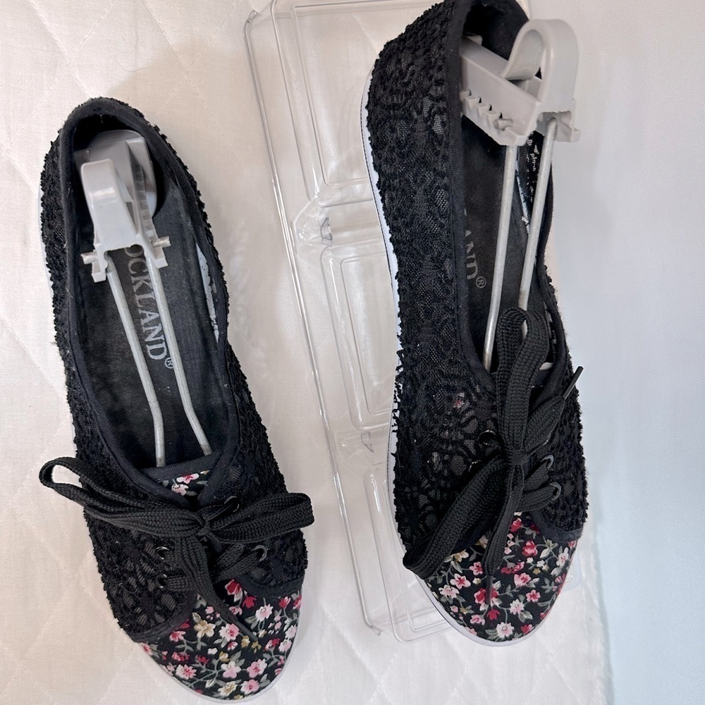 Rockland Womens Size 8.5 Flats Sneakers Shoes Fabric Lace Material Flats Retro - Picture 8 of 10